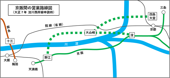 淀川西岸線敷設ルート明示