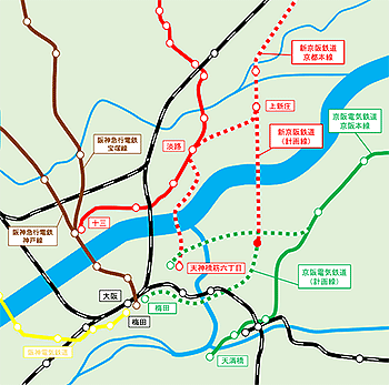 淀川西岸線と譲渡路線との接続